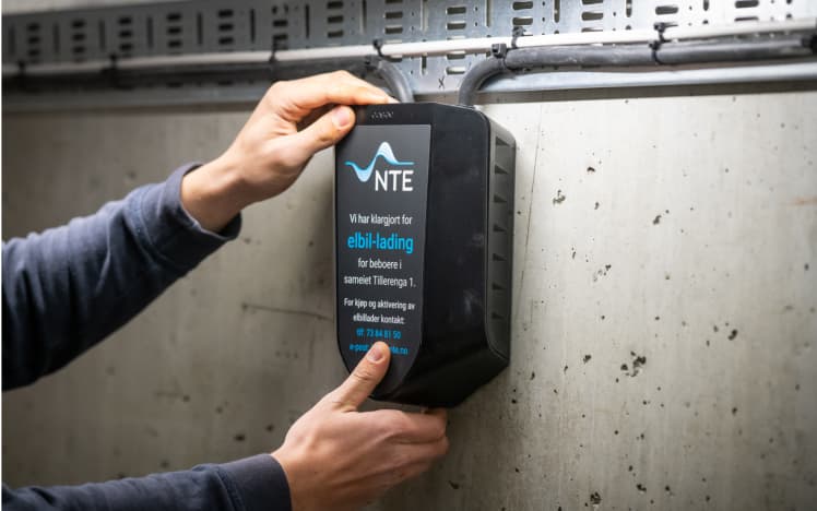 Elbillader montert av NTE Elbillader montert av NTE